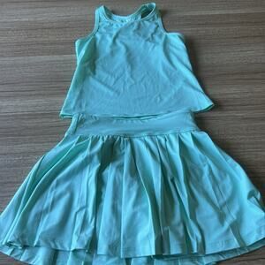 90 Degrees Girls Tennis 2 Piece Outfit Tank And Skort, Size 10